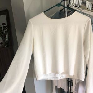 Bell-sleeve Cropped Blouse